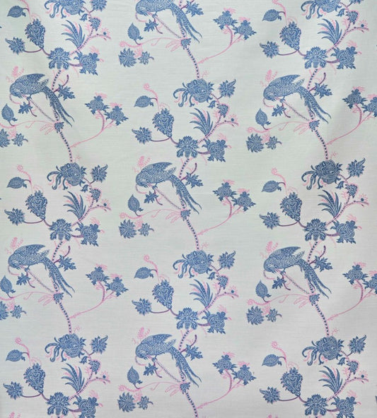 Vintage Bird Trail Fabric by Barneby Gates Blue/Pink