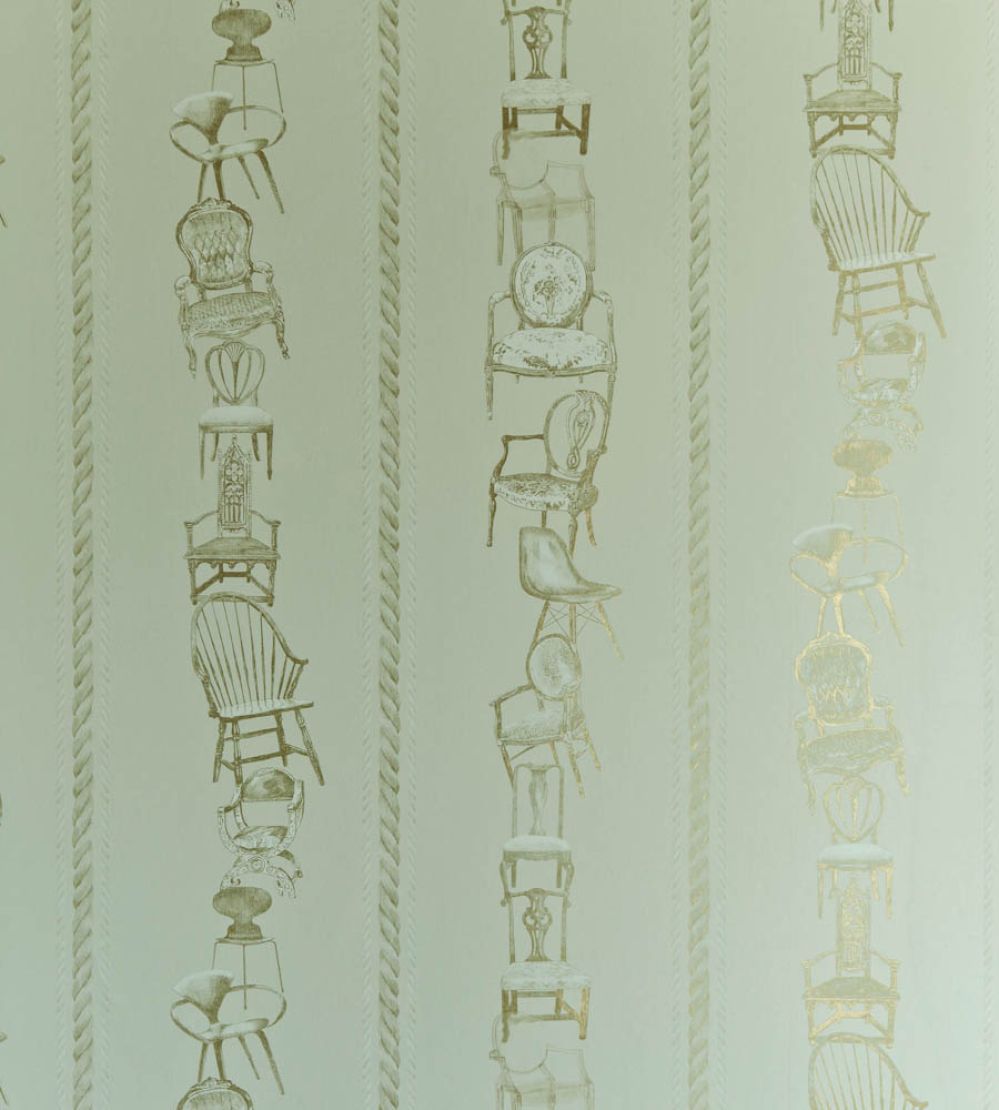 Chairs Wallpaper by Barneby Gates Eau de Nil