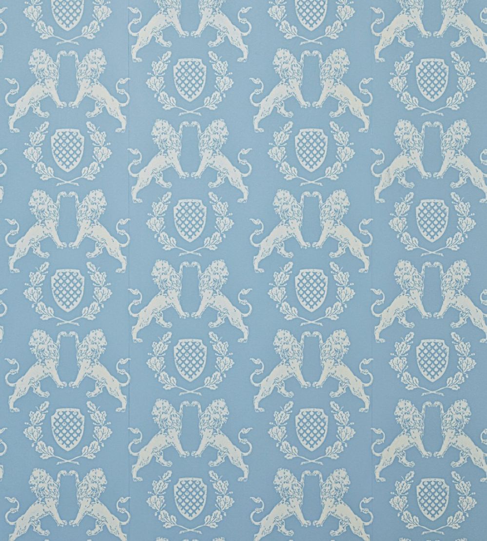 Heraldic Lion Wallpaper by Barneby Gates Wedgewood Blue