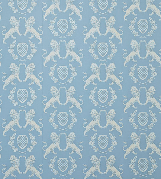 Heraldic Lion Wallpaper by Barneby Gates Wedgewood Blue