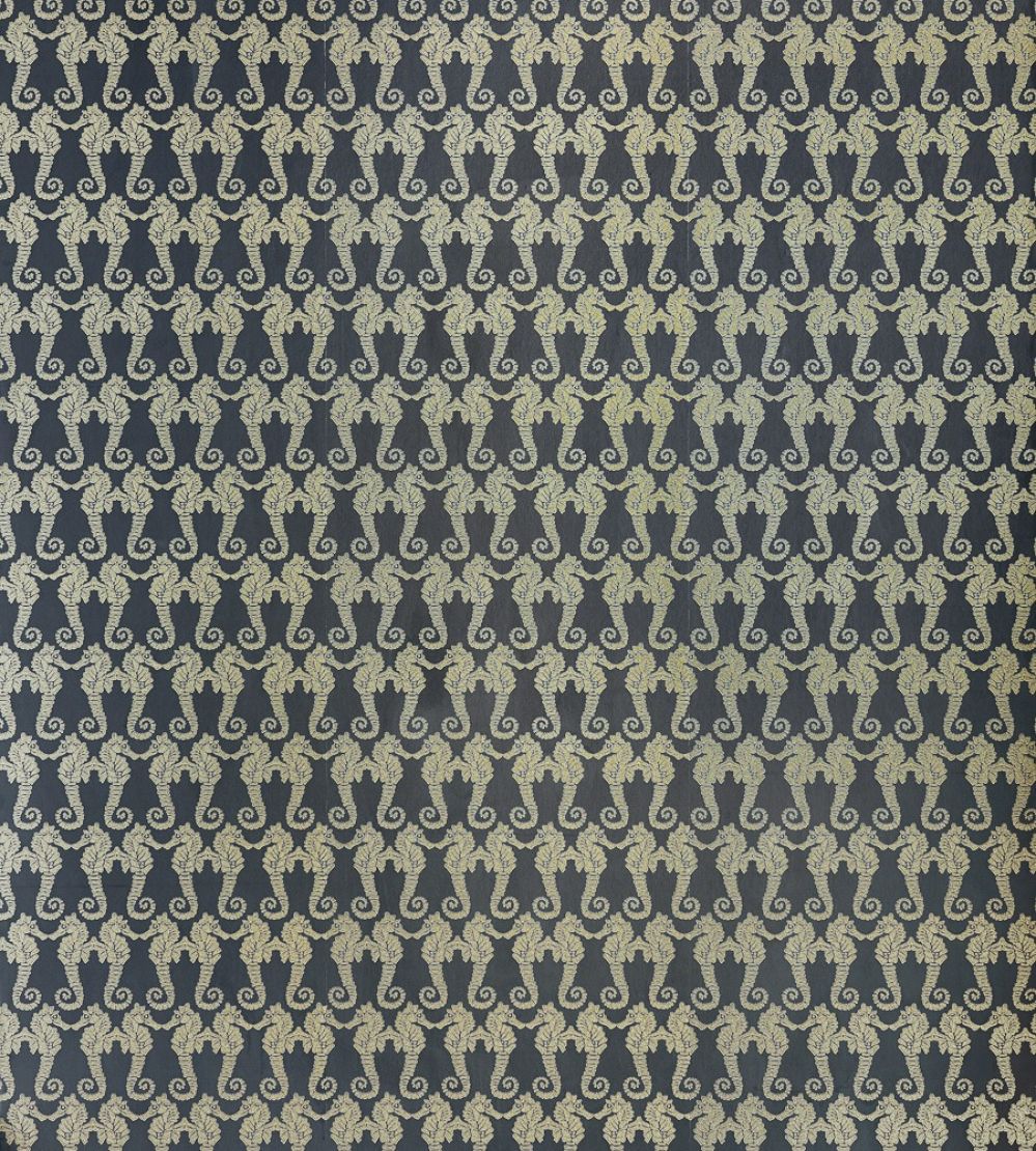 Seahorse Wallpaper by Barneby Gates Charcoal/Gold