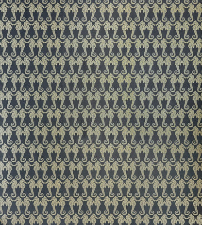 Seahorse Wallpaper by Barneby Gates Charcoal/Gold