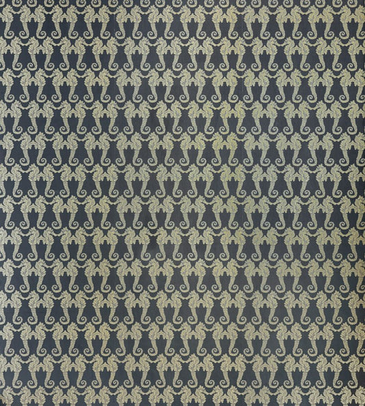 Seahorse Wallpaper by Barneby Gates Charcoal/Gold