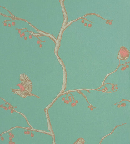 The English Robin Wallpaper by Barneby Gates Jade