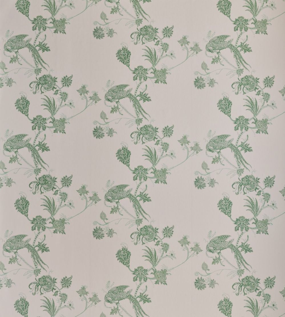 Vintage Bird Trail Wallpaper by Barneby Gates Plaster/Green