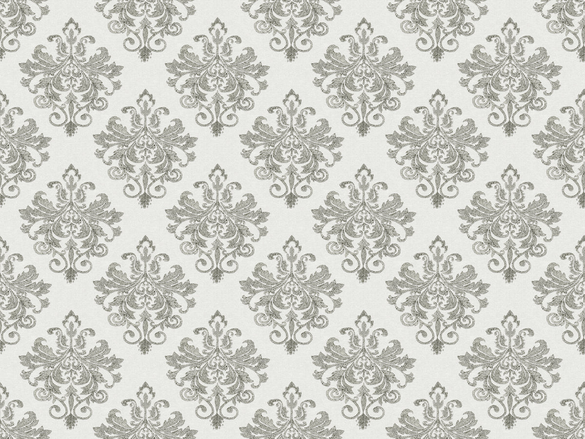 Baroque Pearl White mural by Rebel Walls