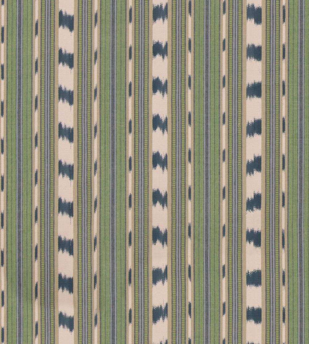 Basil Stripe Fabric by GP & J Baker Green/Indigo