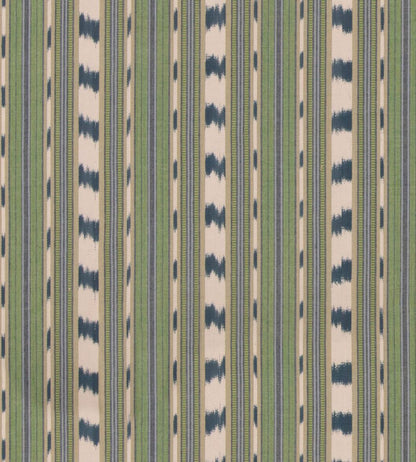 Basil Stripe Fabric by GP & J Baker Green/Indigo