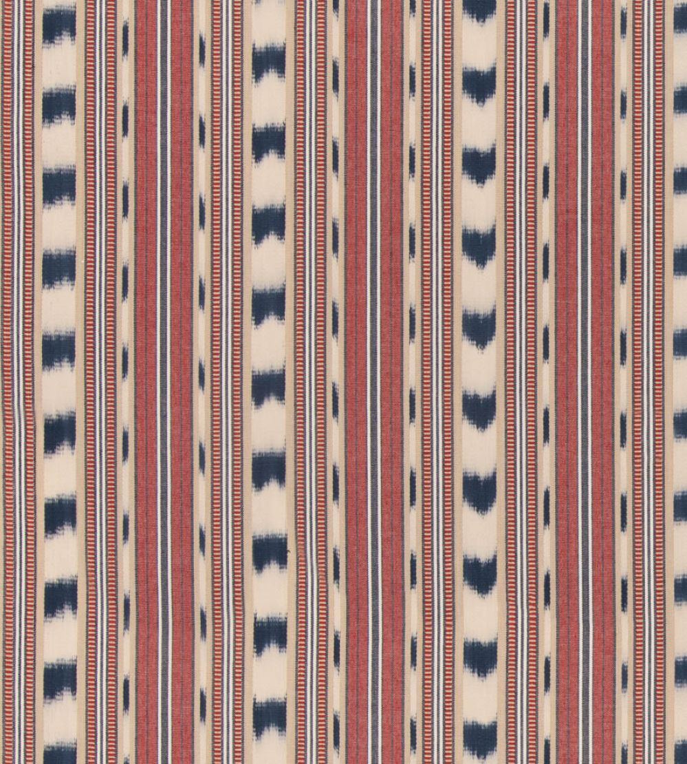 Basil Stripe Fabric by GP & J Baker Red/Indigo