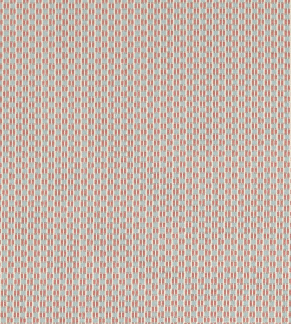 Batak Check Fabric by Sanderson Coral/Mineral