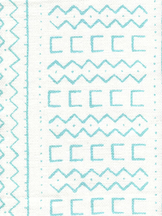 Beau Rivage Turquoise on Oyster fabric by Alan Campbell