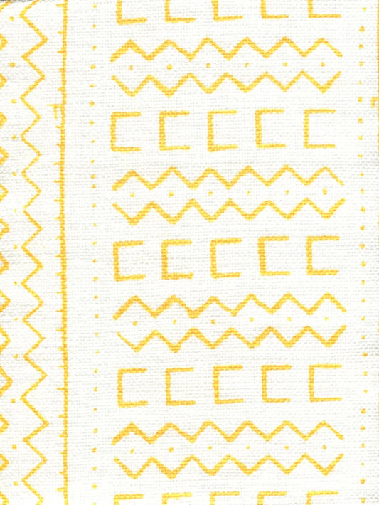 Beau Rivage Yellow on Oyster fabric by Alan Campbell