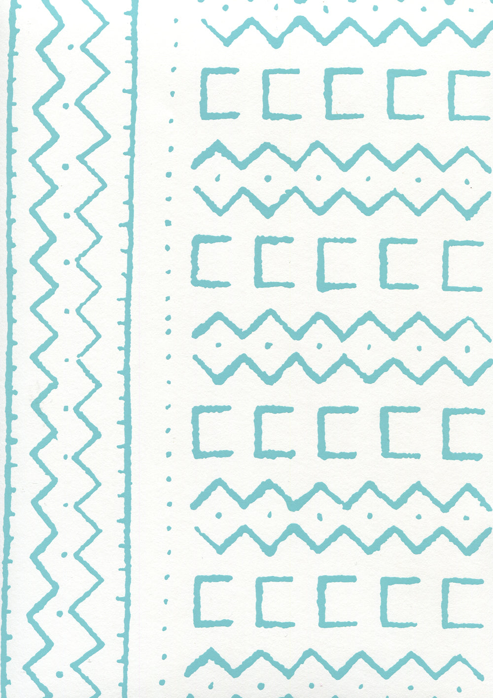 Beau Rivage Turquoise on White wallpaper by Alan Campbell
