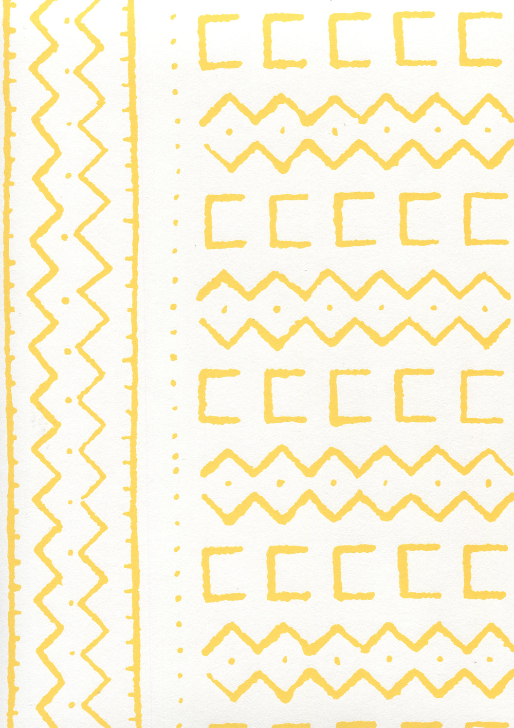 Beau Rivage Yellow on White wallpaper by Alan Campbell