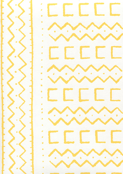 Beau Rivage Yellow on White wallpaper by Alan Campbell