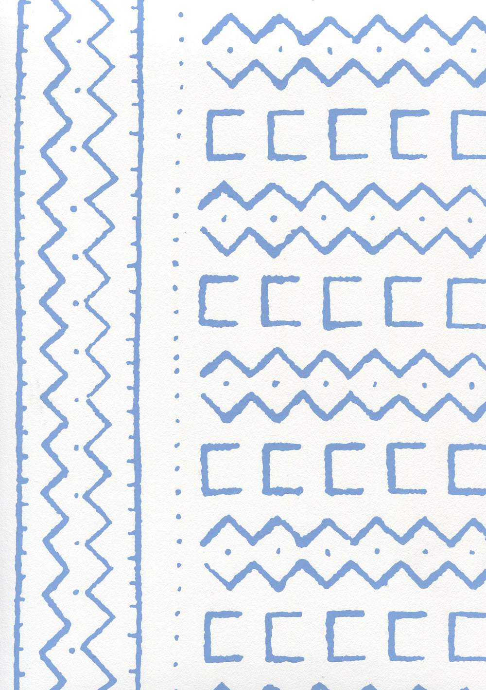 Beau Rivage French Blue on White wallpaper by Alan Campbell