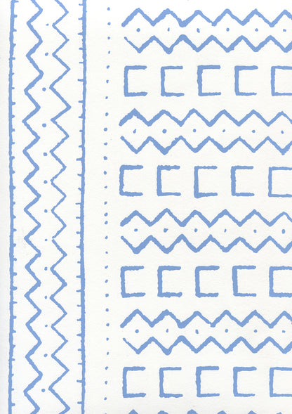 Beau Rivage French Blue on White wallpaper by Alan Campbell