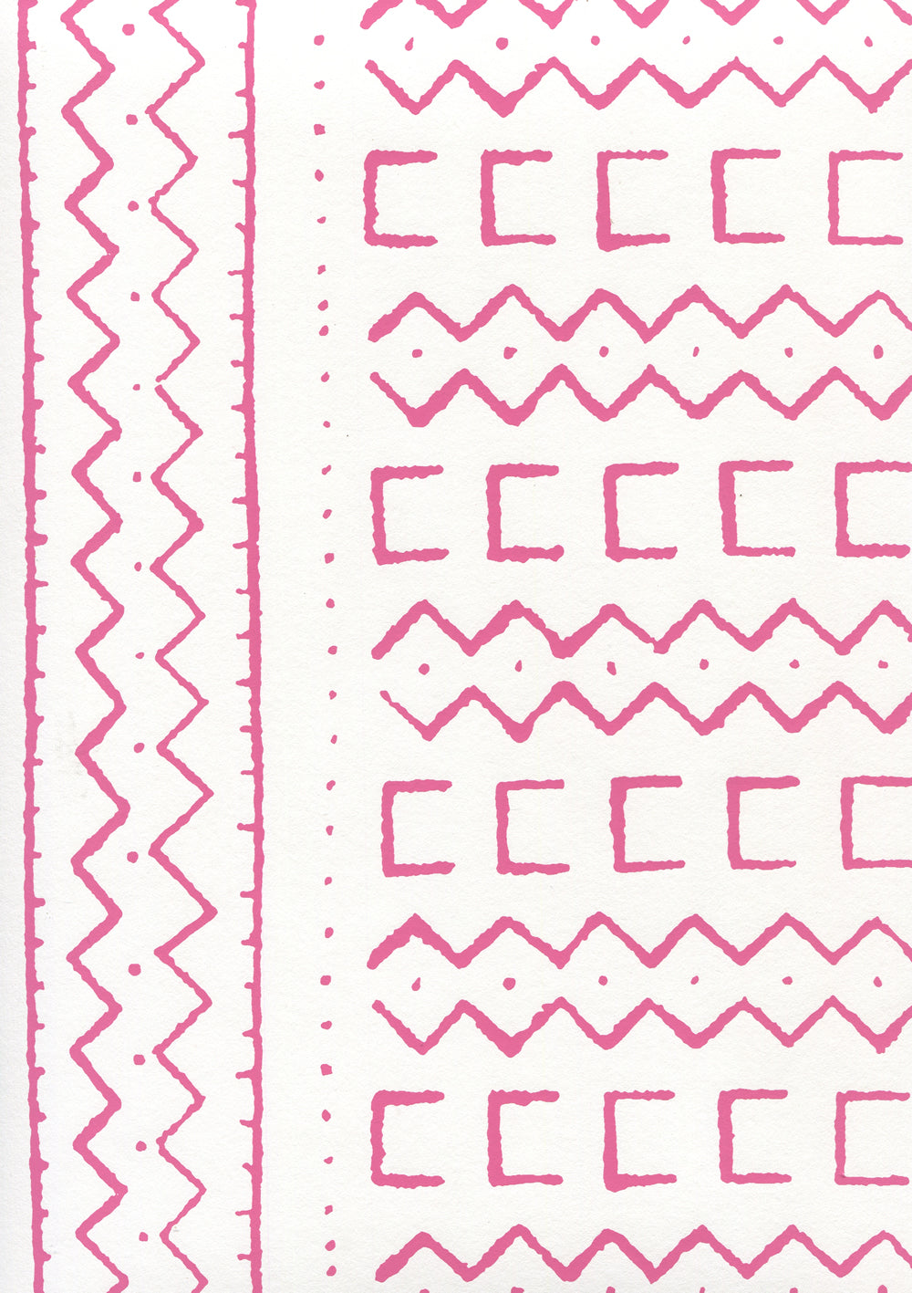 Beau Rivage Magenta on White wallpaper by Alan Campbell