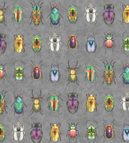 Beetle Jewels Wallpaper by Woodchip & Magnolia Multi Charcoal