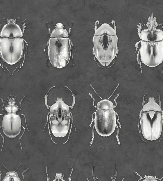 Beetle Jewels Wallpaper by Woodchip & Magnolia Silver/Grey