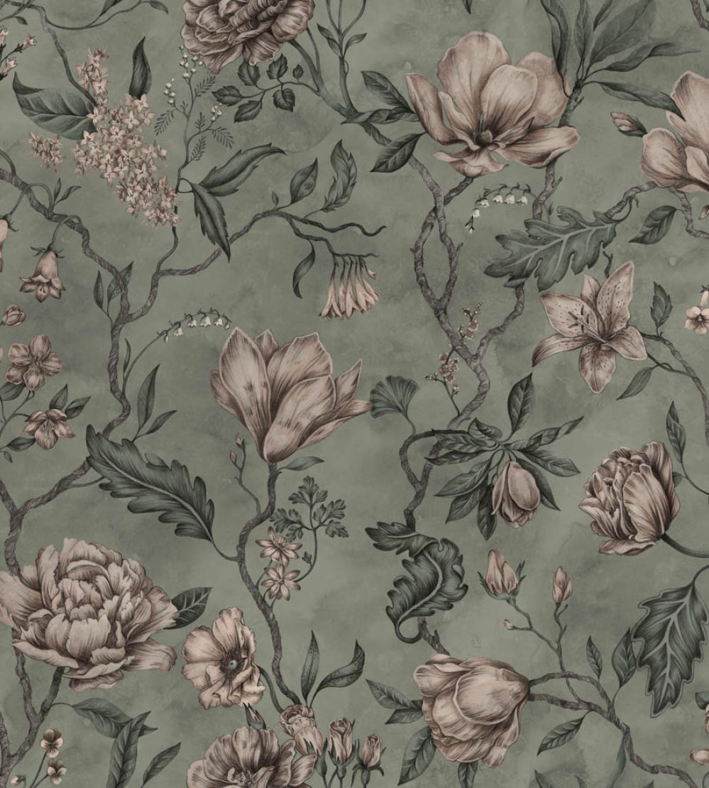 Belinda Wallpaper by Sandberg Garden Green