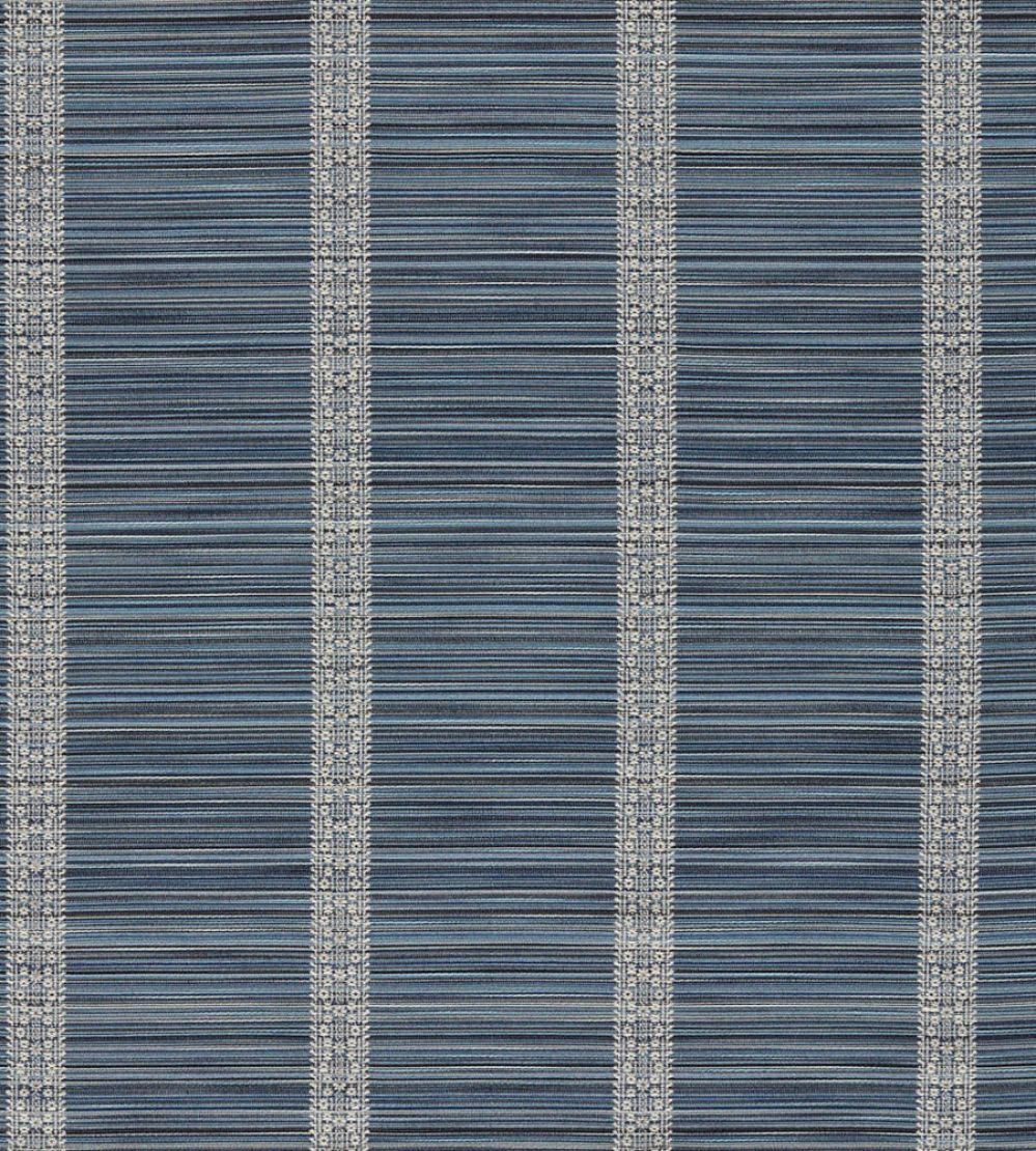 Bellagio Stripe Fabric by Zoffany Blue Stone