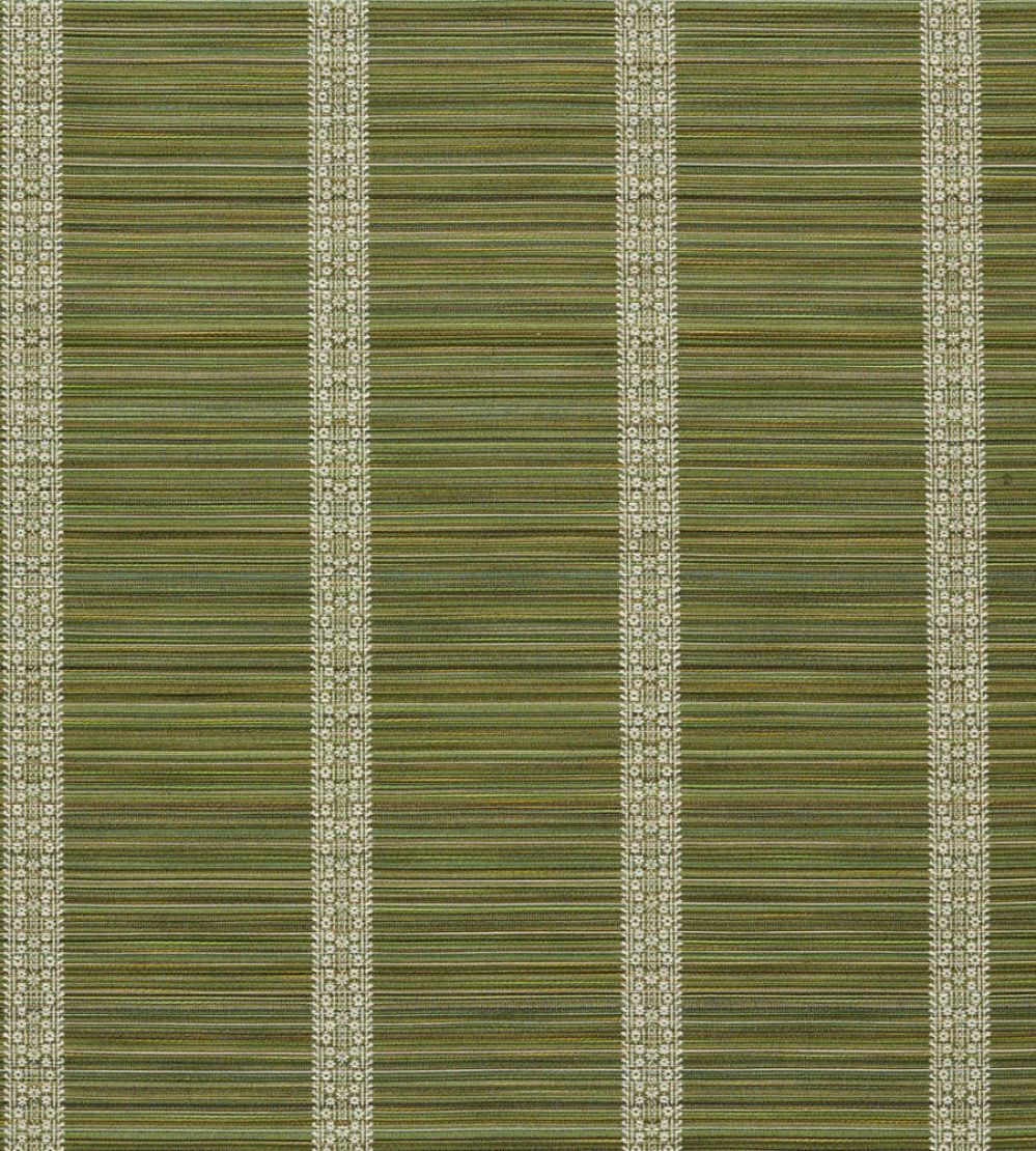 Bellagio Stripe Fabric by Zoffany Evergreen