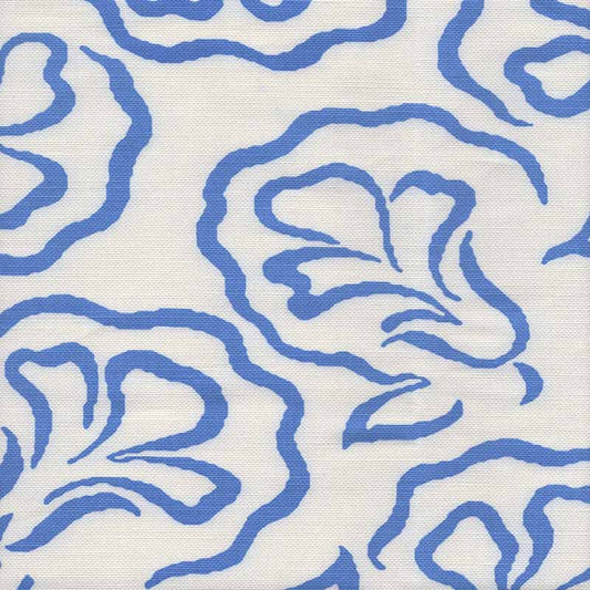 Bellflower Large Scale French Blue fabric by Quadrille