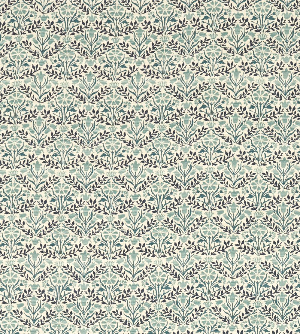Bellflowers Fabric by Morris & Co Indigo/Seagreen