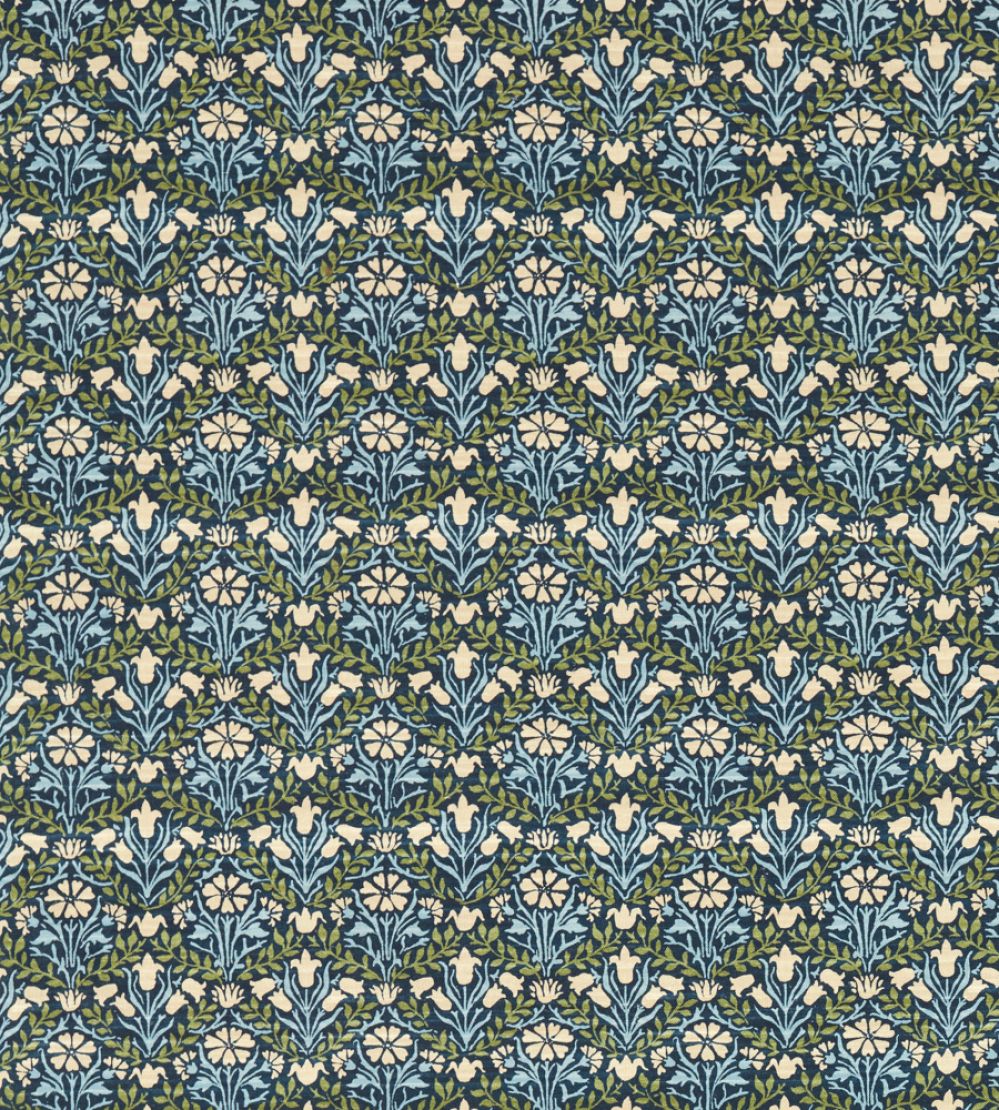 Bellflowers Fabric by Morris & Co Indigo/Thyme