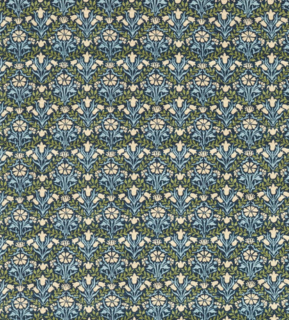 Bellflowers Fabric by Morris & Co Indigo/Thyme