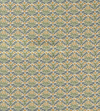 Bellflowers Weave Outdoor Fabric by Morris & Co Moss/Wheat