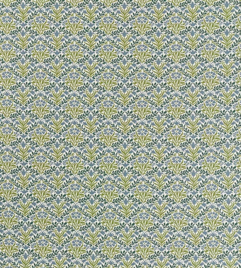 Bellflowers Weave Outdoor Fabric by Morris & Co Sky Blue/Forest