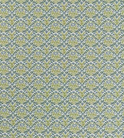 Bellflowers Weave Outdoor Fabric by Morris & Co Sky Blue/Forest