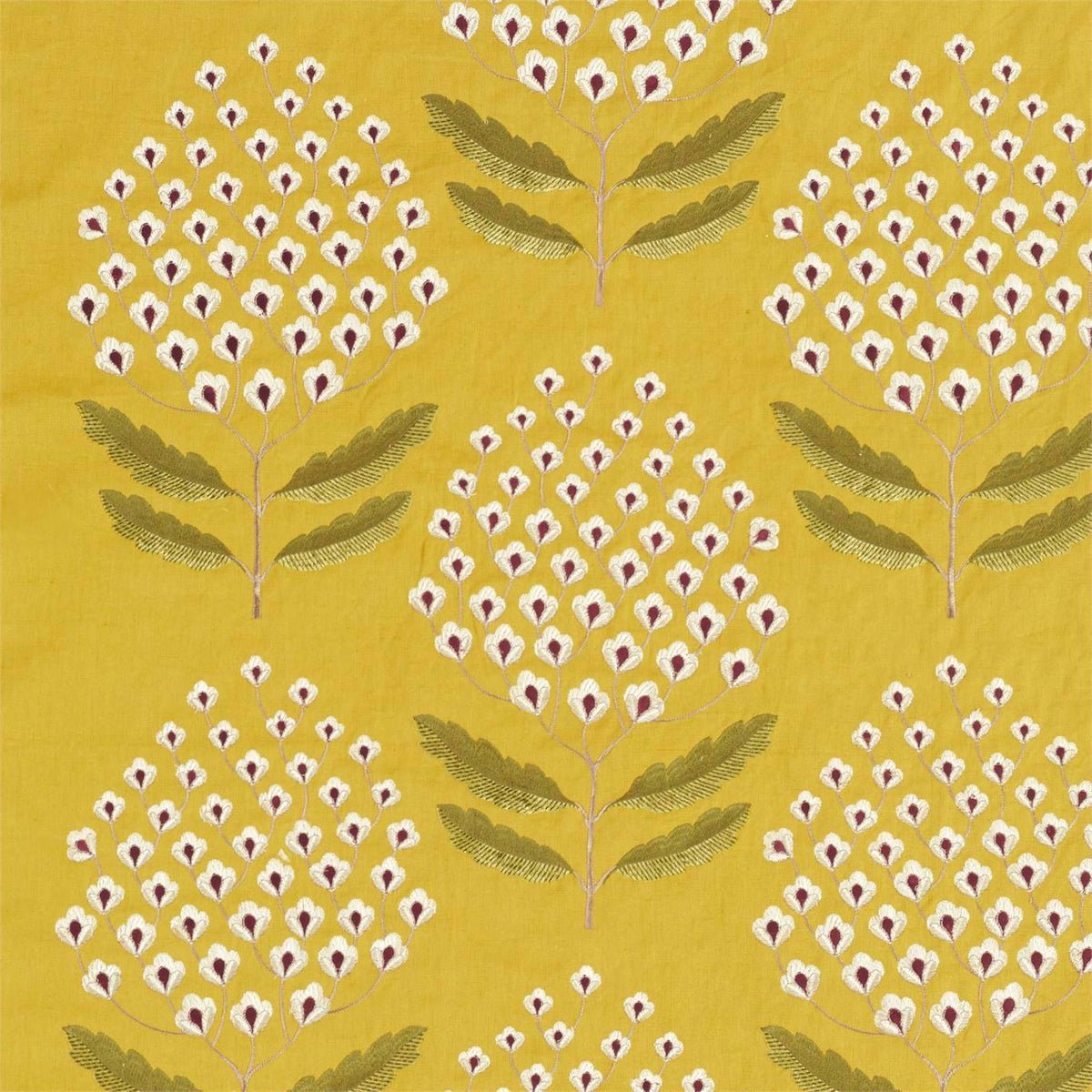 Bellis Woodland Yellow fabric by Sanderson