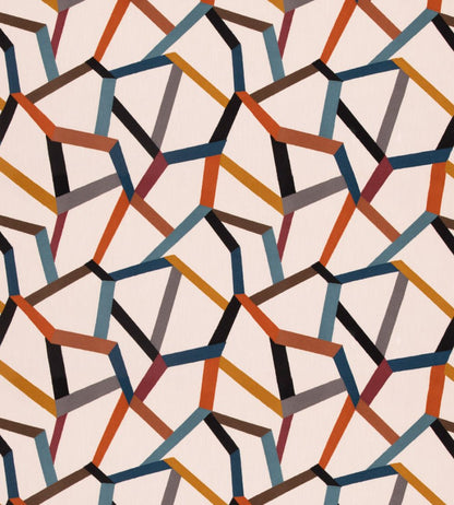 Beltane Fabric by Mulberry Home Teal/Spice