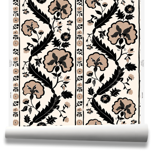 Bel Wallpaper by James Malone in Taupe
