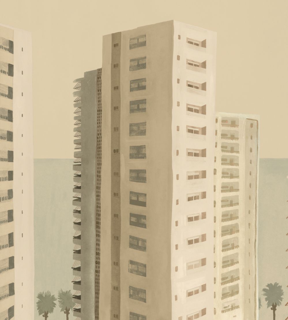 Benidorm Mural by Tres Tintas Beige