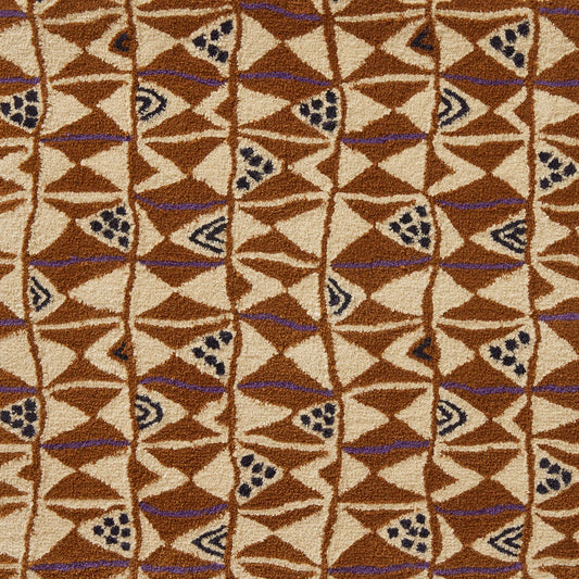 Benin Fluffy Rug by Le Manach in Marron/Crème (LT130002)