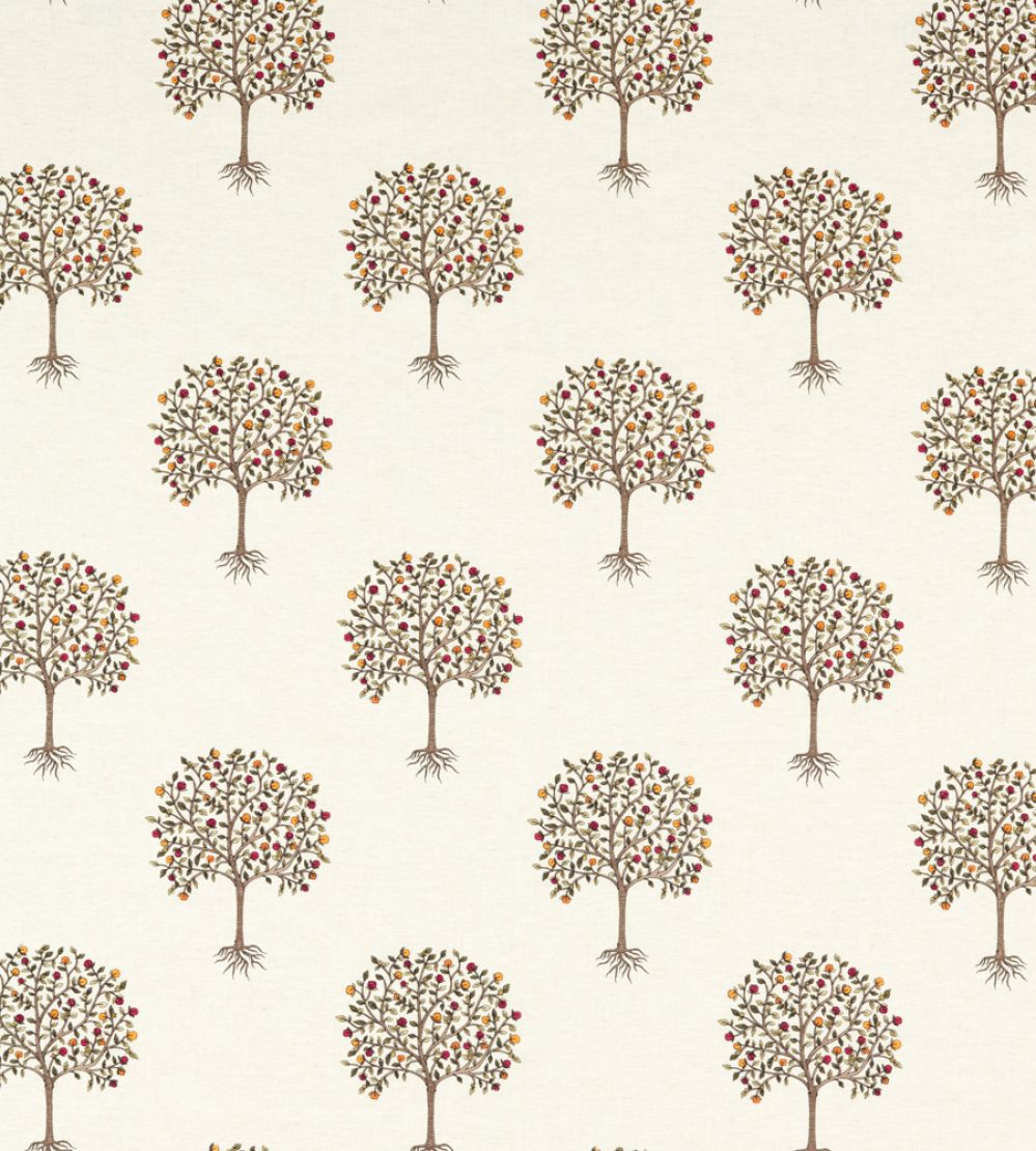 Bergamot Fabric by Clarke & Clarke Multi/Linen