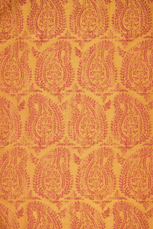 Bernardo Paisley Reversible Fabric by Jean Monro in Campari