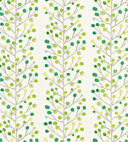 Berry Tree Fabric by Scion Emerald / Lime / Chalk