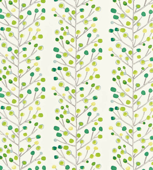 Berry Tree Fabric by Scion Emerald / Lime / Chalk