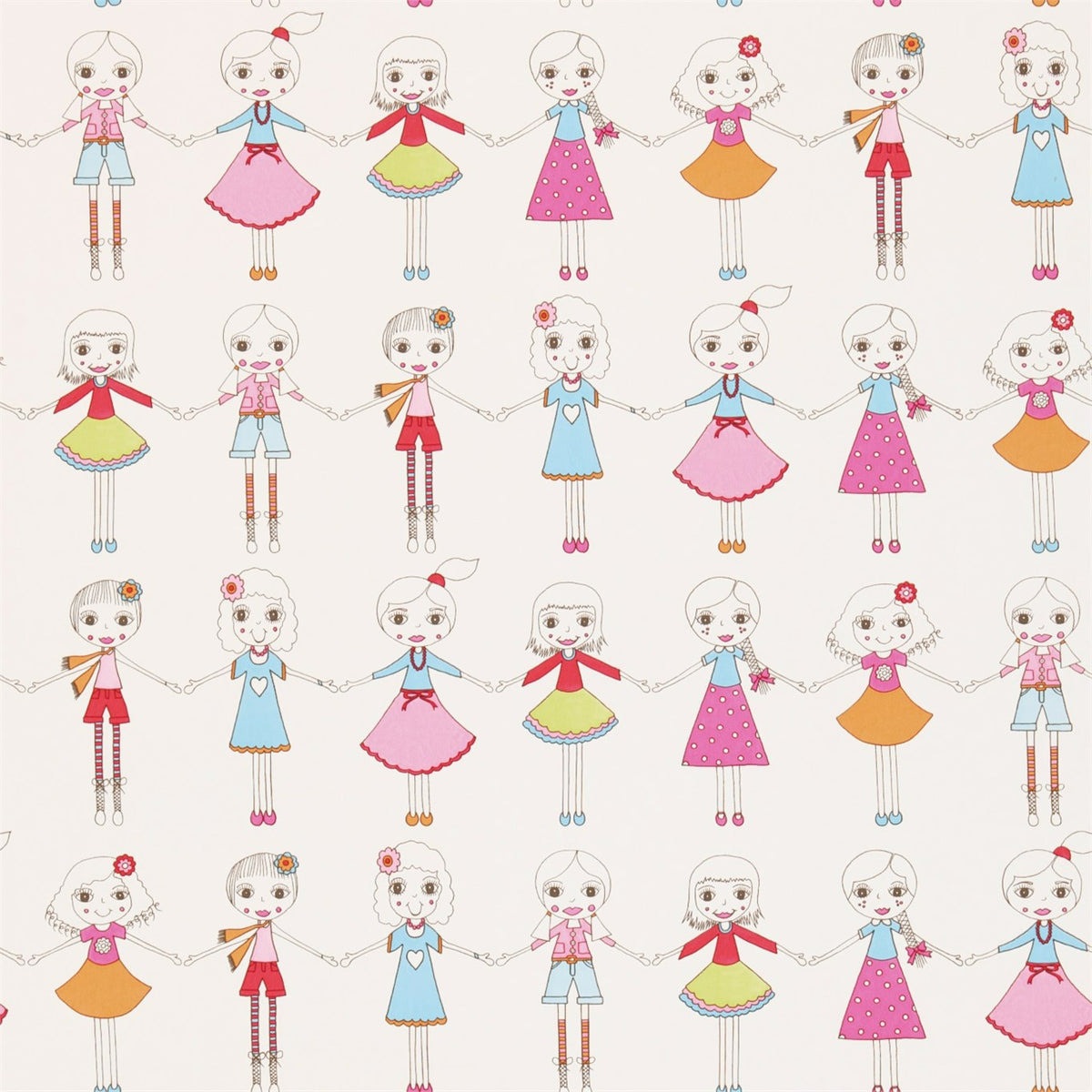 Best of Friends Neutral Multi wallpaper by Harlequin