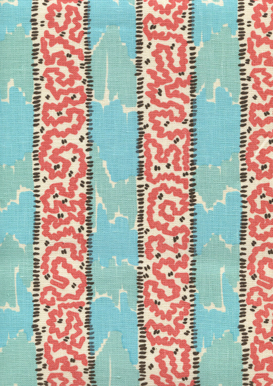 Bijou Stripe New Blue Brown New Shrimp fabric by China Seas