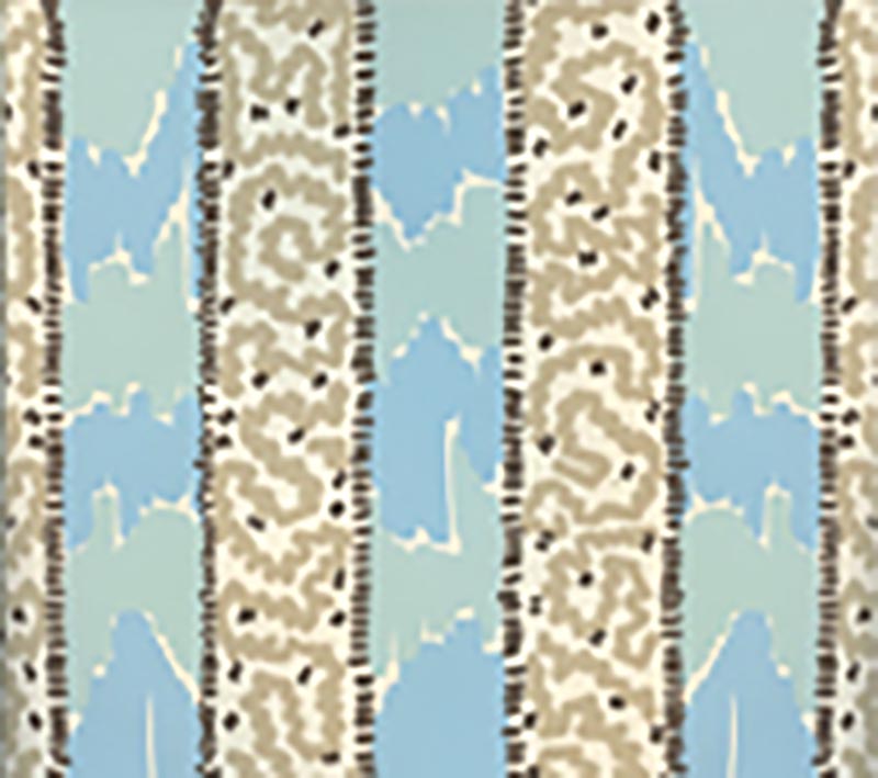 Bijou Stripe New Blue Brown Taupe wallpaper by China Seas