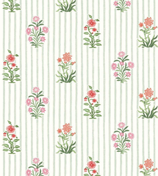 Bindi Flower Wallpaper by DADO 03 Sage and Pink
