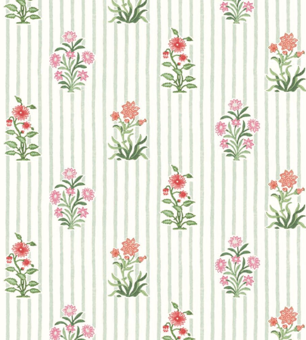 Bindi Flower Wallpaper by DADO 03 Sage and Pink