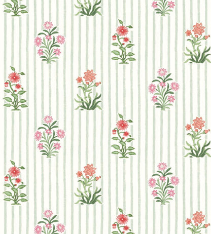 Bindi Flower Wallpaper by DADO 03 Sage and Pink