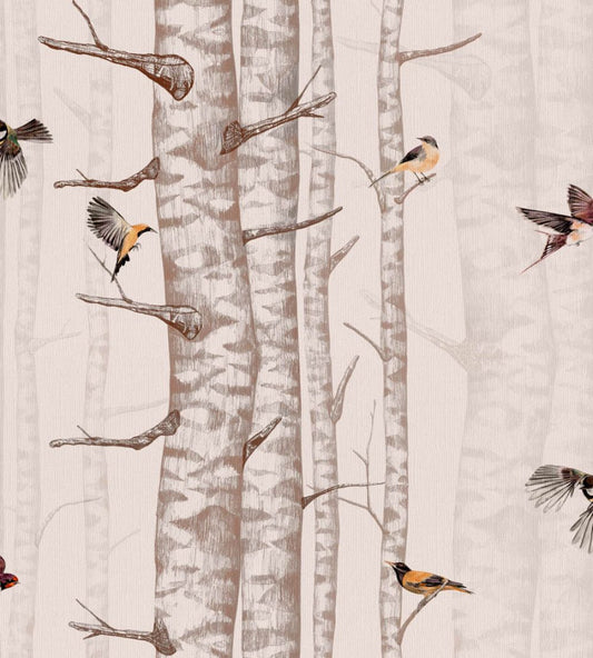 Birch Trees Wallpaper by Coordonne Pink